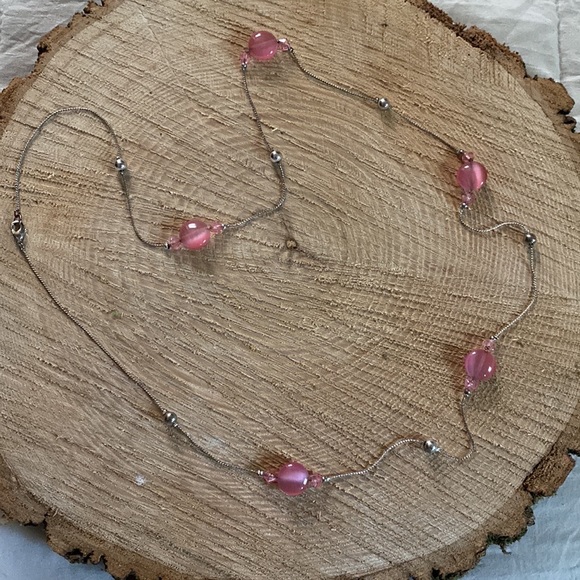 Bundle of long silver gem necklaces, mid length and pairs of elastic metal rings - Picture 7 of 15